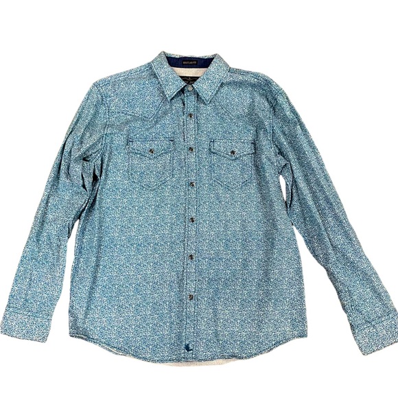 Cody James Other - Mens Cody James Blue White Floral Pearl Snap Long Sleeve Western Shirt